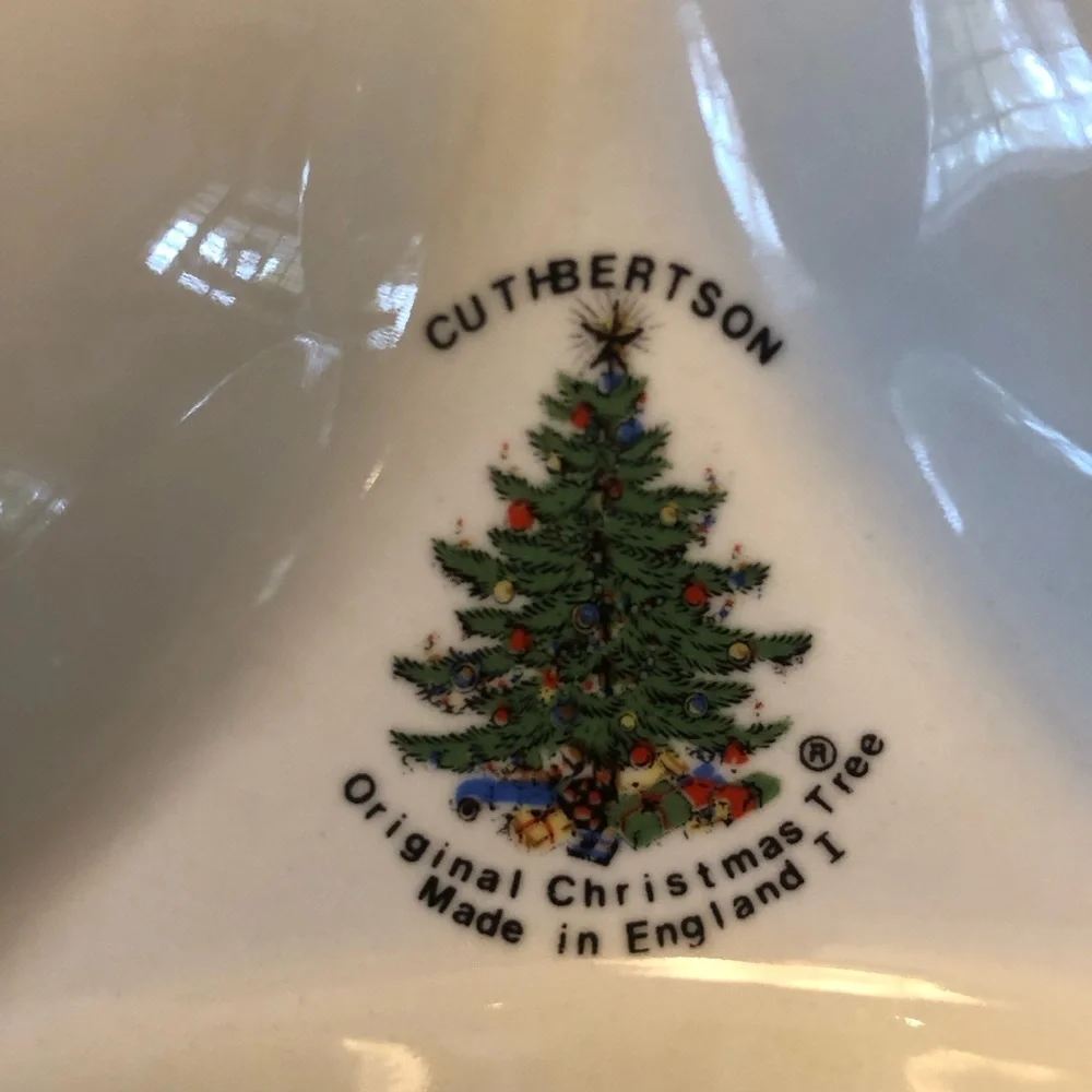 Cuthbertson Original Christmas Tree Relish Dish Vintage Made In England